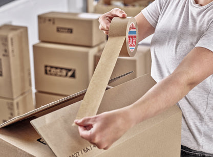 tesa® 4513 Superior paper packaging tape, chamois, 75 mm x 500 m