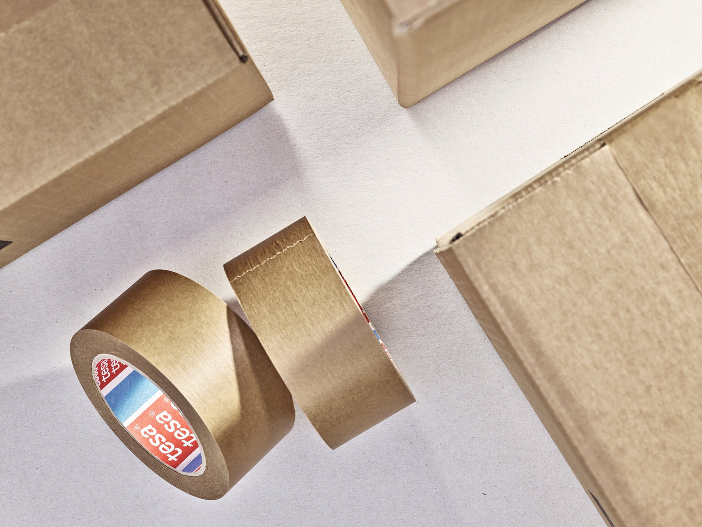 tesa® 4513 Superior paper packaging tape, chamois, 75 mm x 500 m