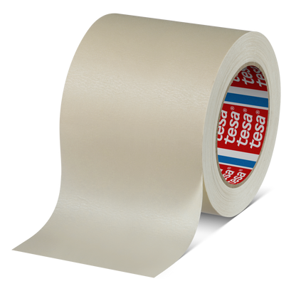 tesa® 4316 Finely crêped paper masking tape for paint spraying, chamois, 100 mm x 50 m