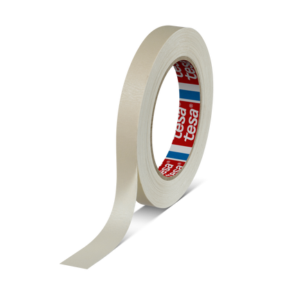tesa® 4316 Finely crêped paper masking tape for paint spraying, chamois, 70 mm x 50 m