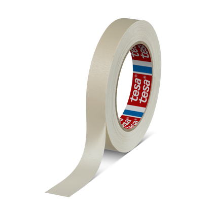 tesa® 4316 Finely crêped paper masking tape for paint spraying, chamois, 70 mm x 50 m