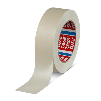 tesa® 4316 Finely crêped paper masking tape for paint spraying, chamois, 70 mm x 50 m