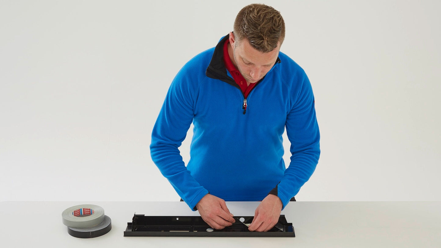 tesa® 4657 Temperature resistant acrylic paste coated cloth tape, grey, 15 mm x 50 m