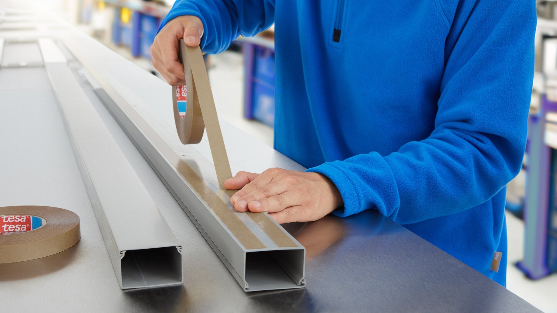 tesa® 4959 100 µm double sided translucent premium non woven tape, white transluscent, 50 mm x 50 m