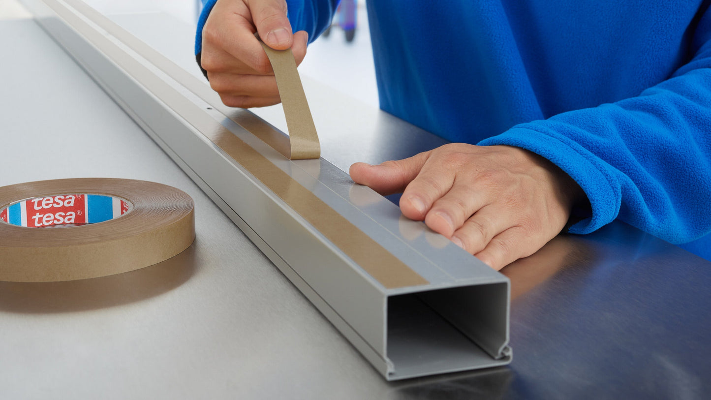 tesa® 4959 100 µm double sided translucent premium non woven tape, white transluscent, 50 mm x 50 m